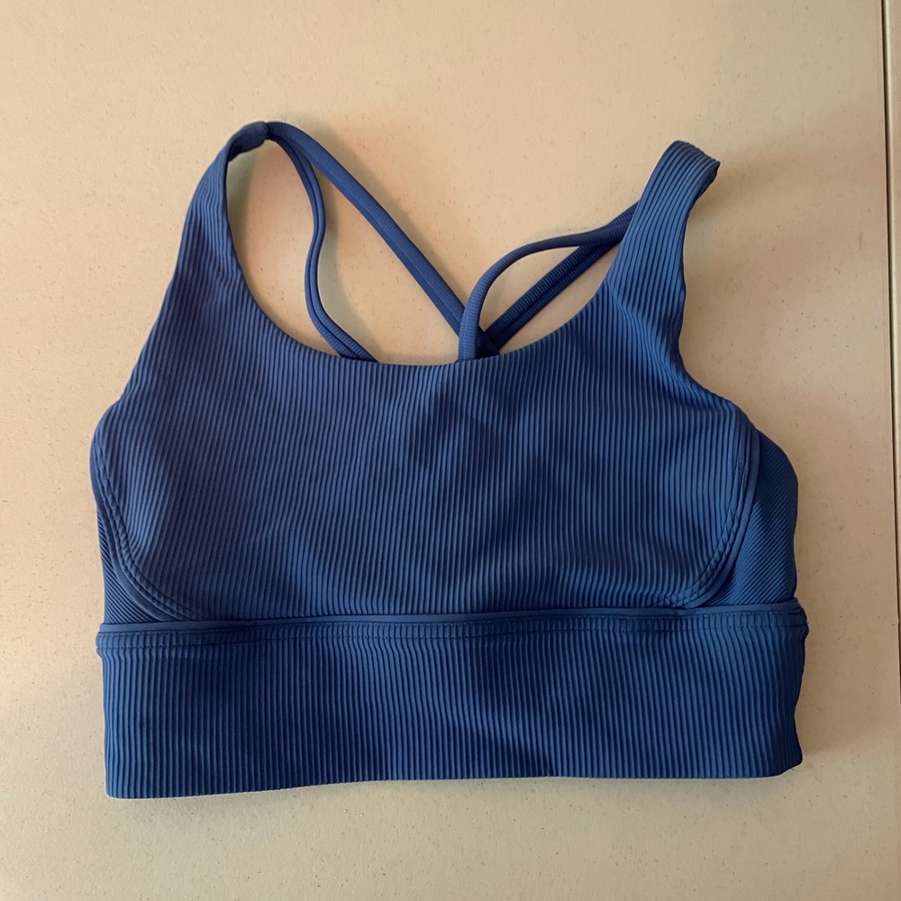 Blue lululemon sports bra